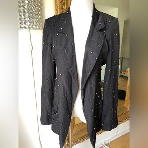 TOV holy black blazer with rhinestones size 38